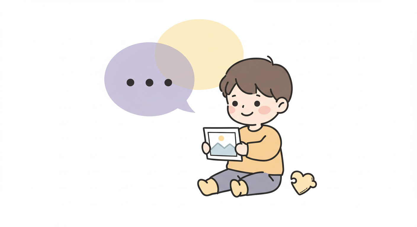 A child with ASD sitting down and thinking.